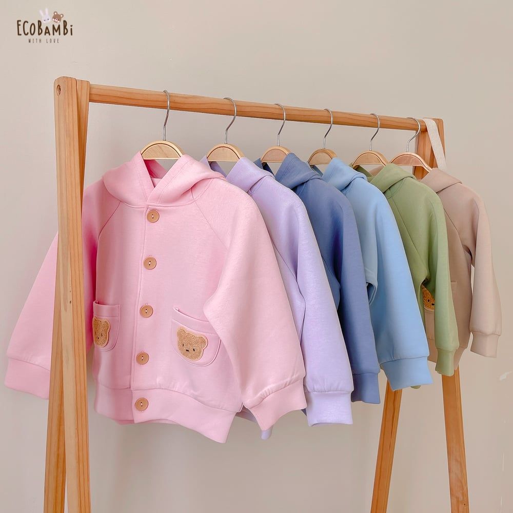 Áo khoác Unisex có nón chất vải thun dày dặn cho bé yêu BB-23AK011 - ECOBAMBI - 8935334001060