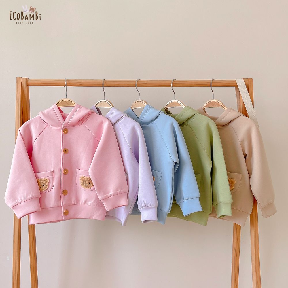 Áo khoác Unisex có nón chất vải thun dày dặn cho bé yêu BB-23AK011 - ECOBAMBI - 8935334001060