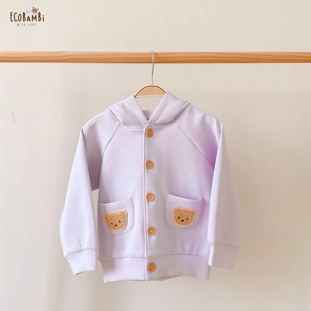 Áo khoác Unisex có nón chất vải thun dày dặn cho bé yêu BB-23AK011 - ECOBAMBI - 8935334001060