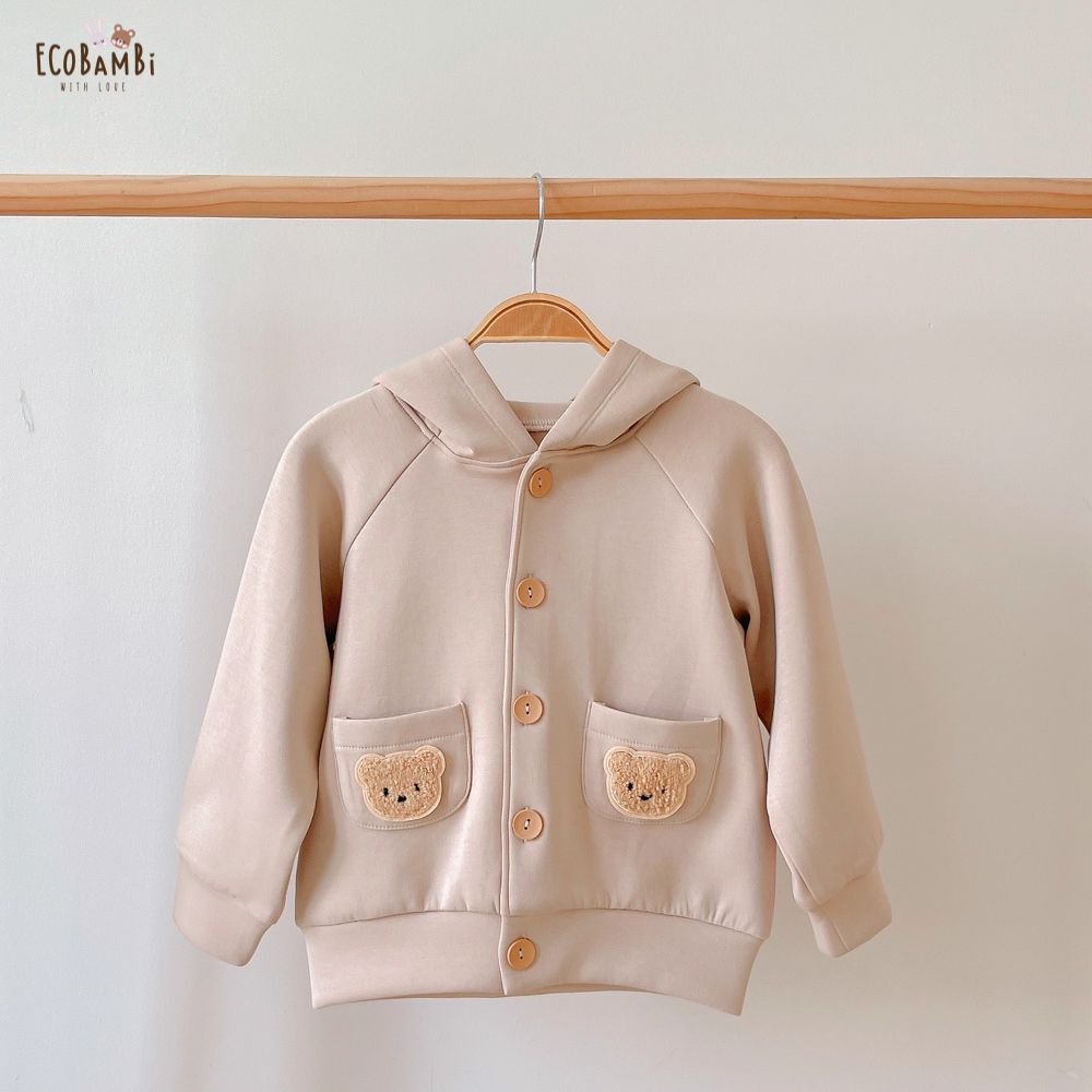 Áo khoác Unisex có nón chất vải thun dày dặn cho bé yêu BB-23AK011 - ECOBAMBI - 8935334001060
