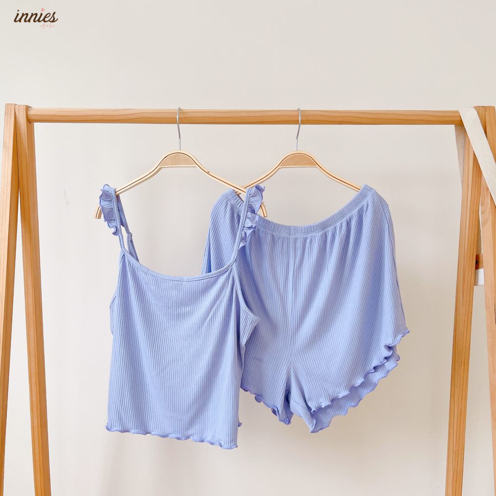 Bộ 2 dây cánh tiên cho nữ mặc nhà cao cấp, chất vải thun rib cotton co giãn và đàn hồi tốt Innies - IN-23BONU010 - 8935334001084