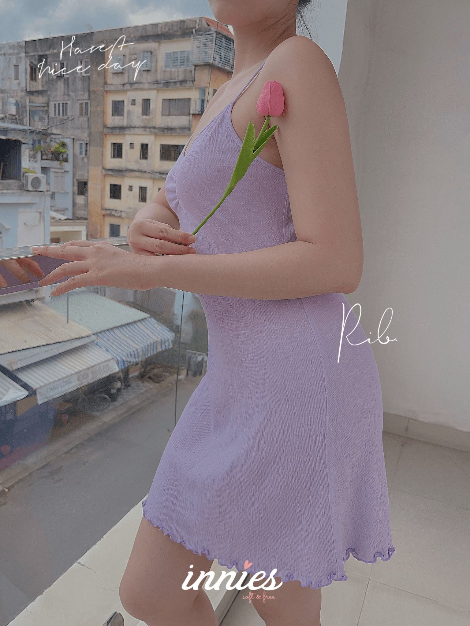 Đầm nữ 2 dây nhún ngực chất vải thun gân cotton co giãn và đàn hồi tốt - Innies - IN-23DAMNU005 - 8935334000773