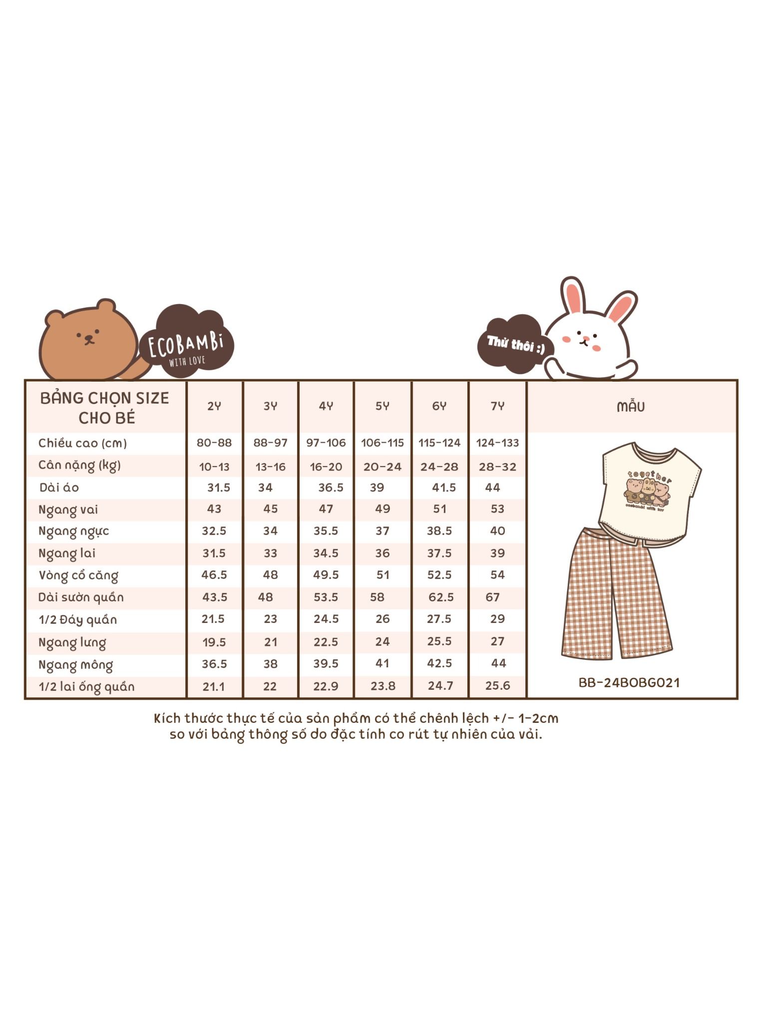 Bộ thun phối quần lửng muslin bé gái ECOBAMBI - BB-24BOBG021 - 8935334001695