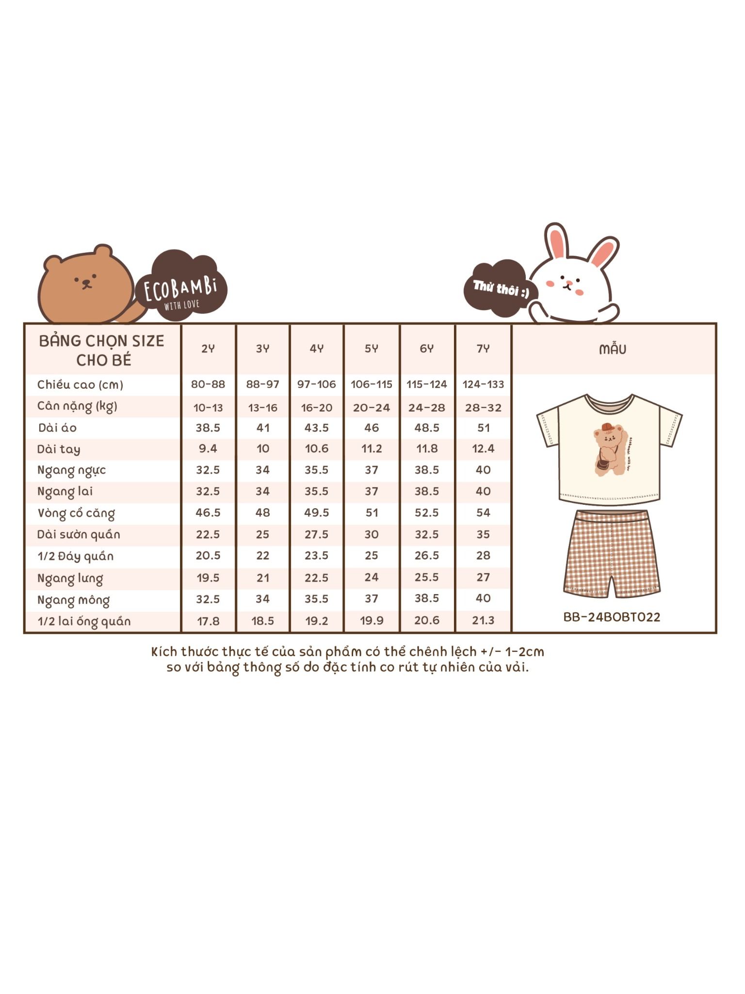 Bộ thun phối quần shorts muslin bé trai ECOBAMBI - BB-24BOBT022 - 8935334001701