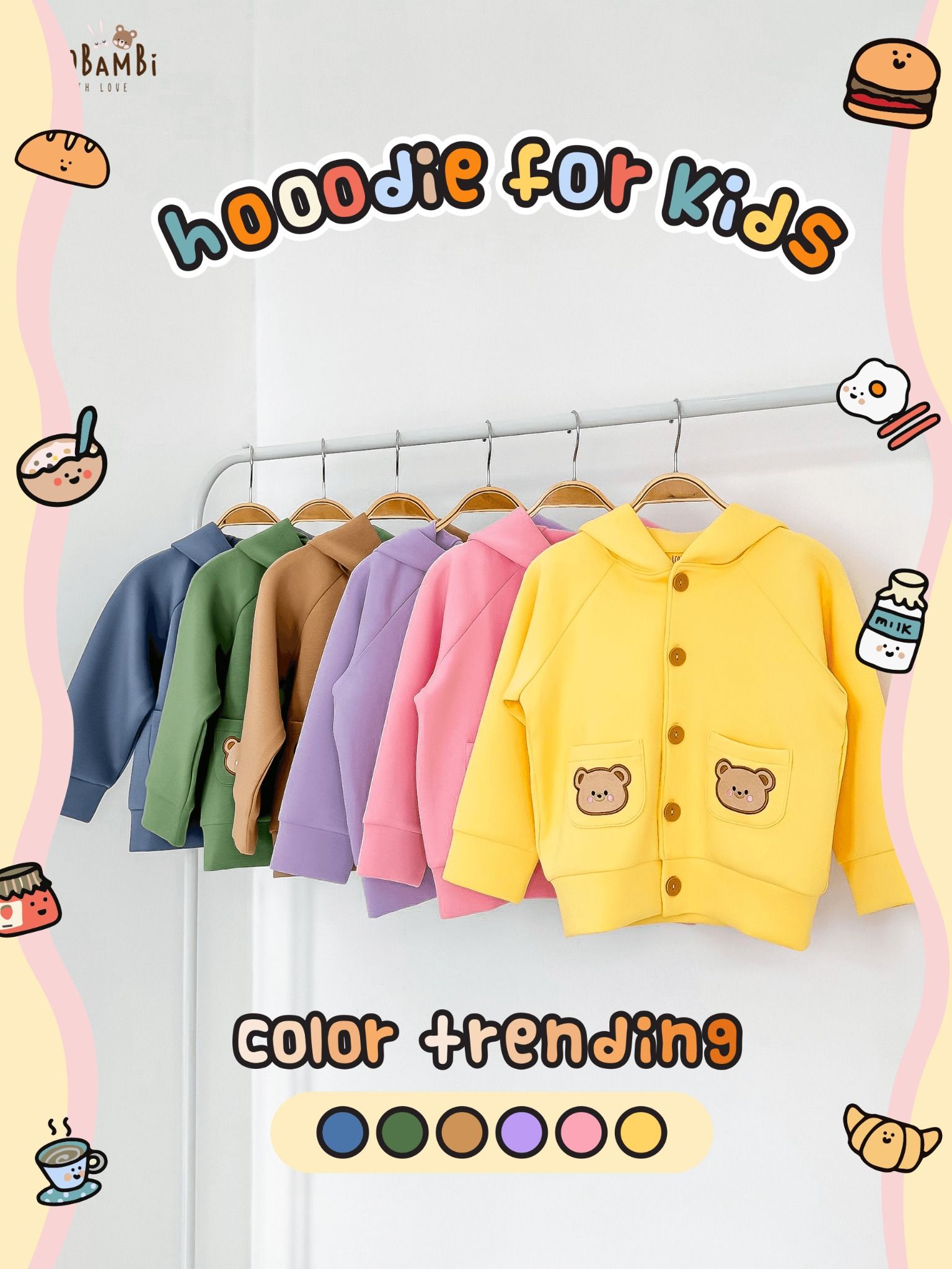 Áo khoác Unisex có nón chất vải thun dày dặn cho bé yêu BB-23AK011 - ECOBAMBI - 8935334001060
