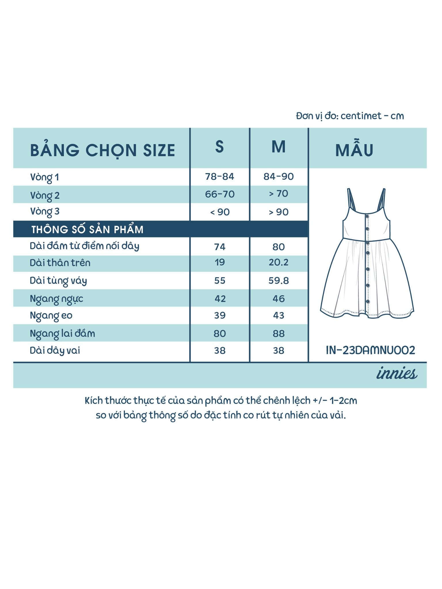 Đầm muslin 2 dây Nữ Innies IN-23DAMNU002 - 8935334000919