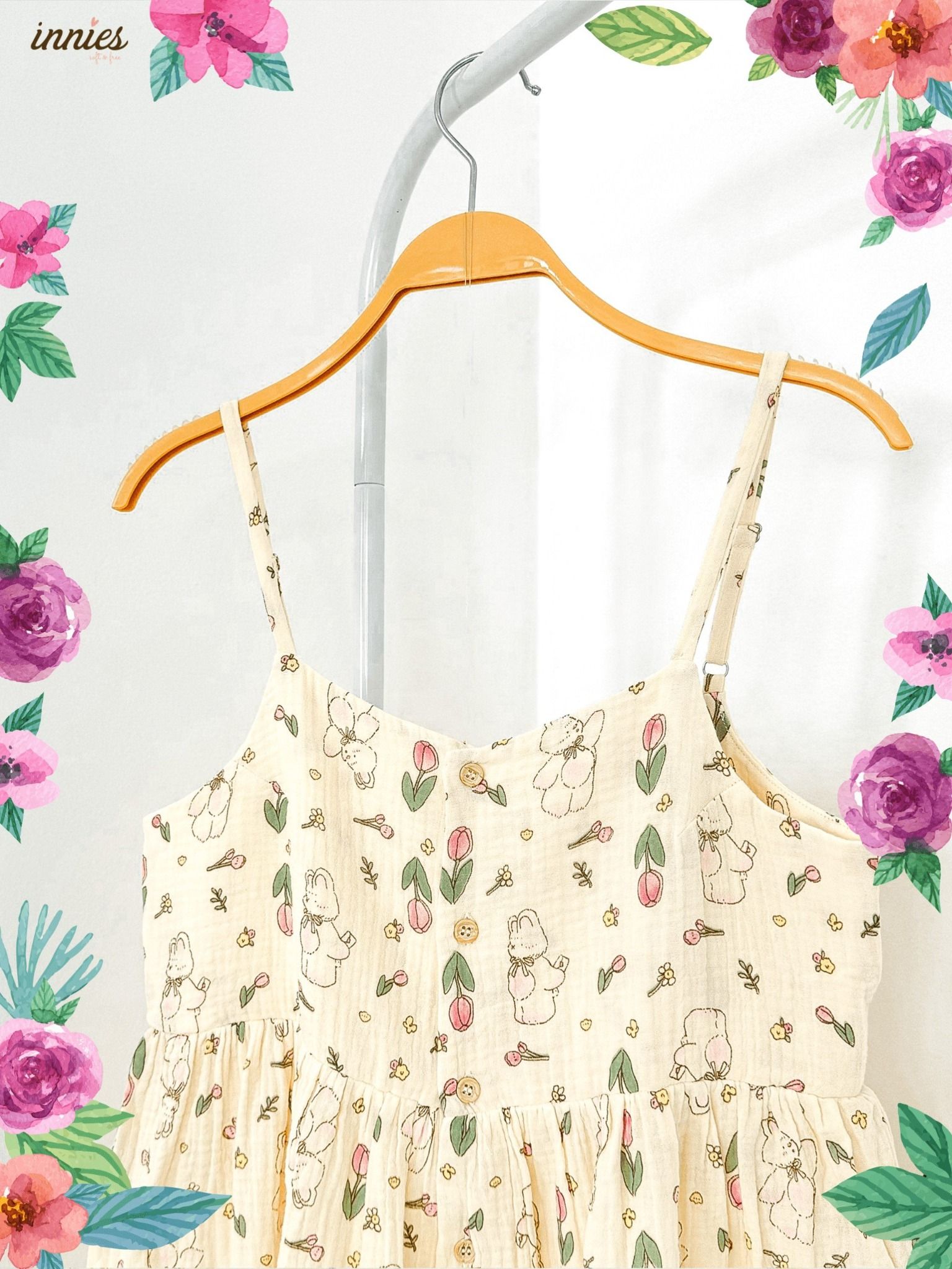 Đầm muslin 2 dây Nữ Innies IN-23DAMNU002 - 8935334000919