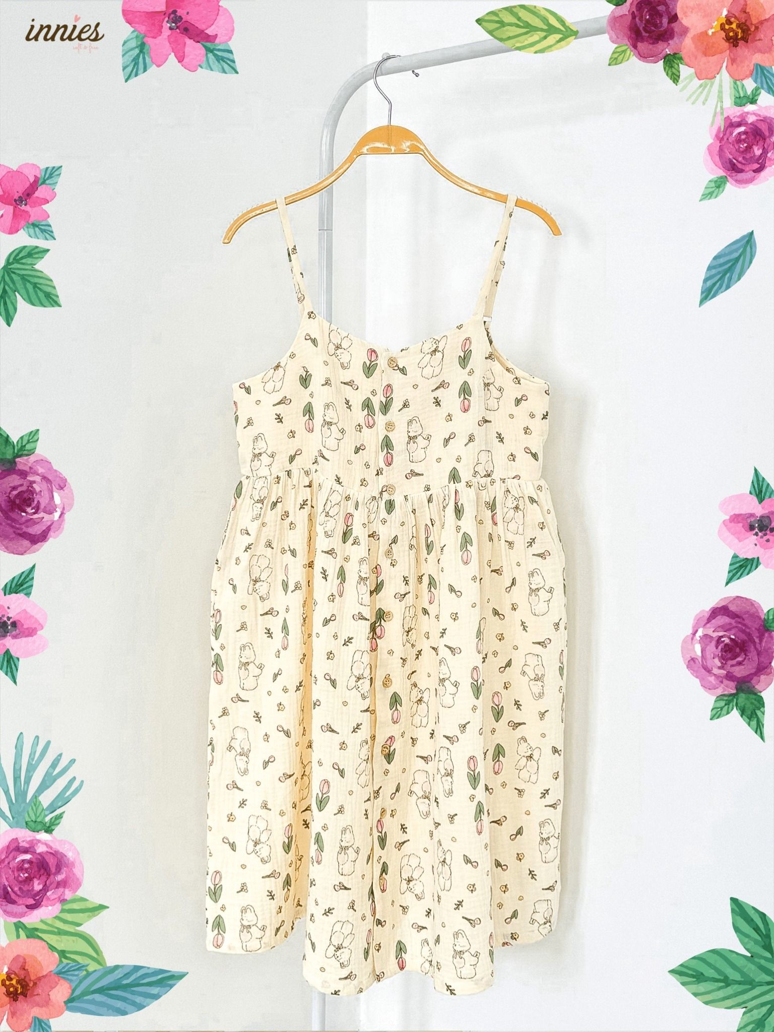 Đầm muslin 2 dây Nữ Innies IN-23DAMNU002 - 8935334000919