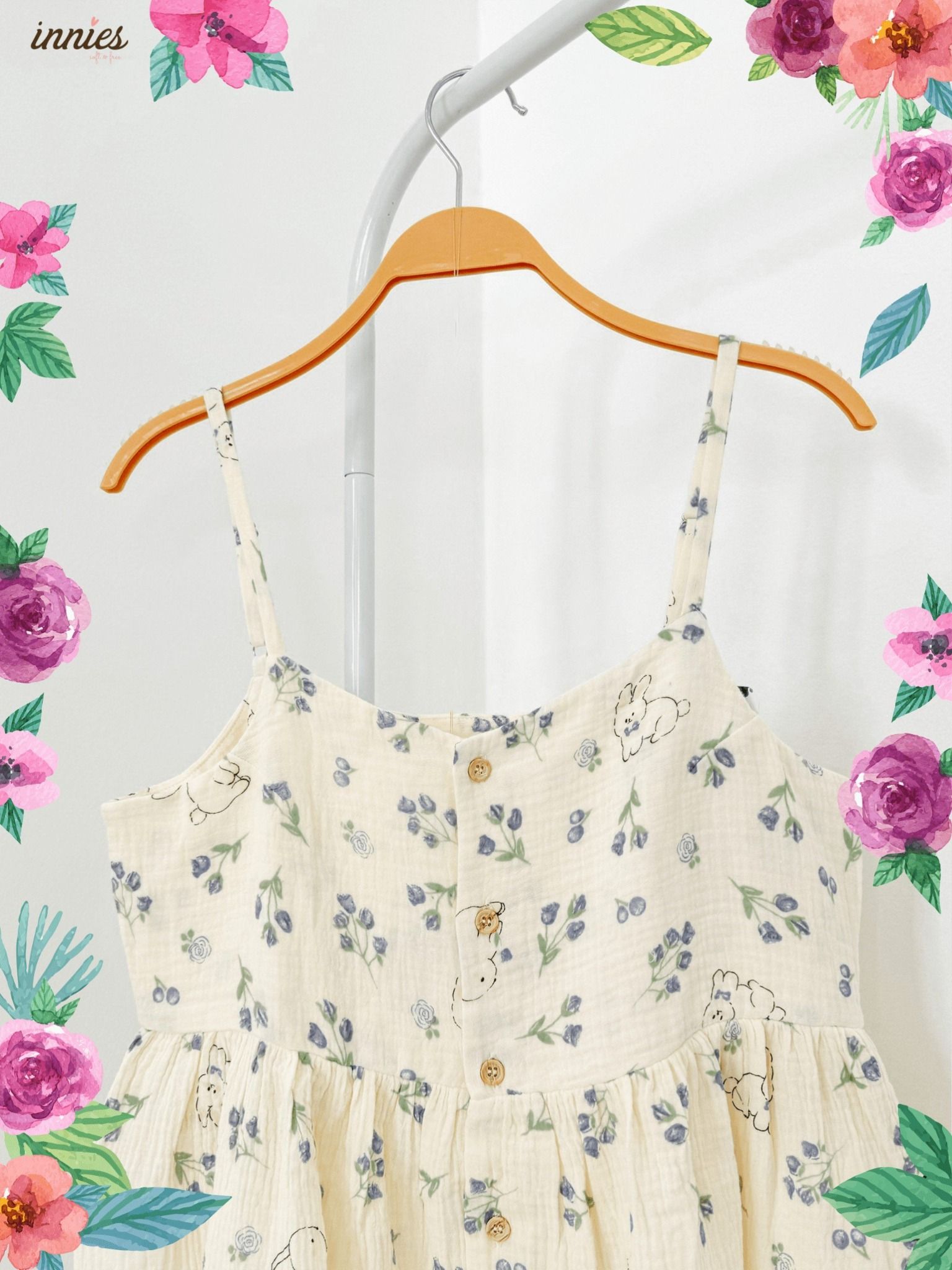 Đầm muslin 2 dây Nữ Innies IN-23DAMNU002 - 8935334000919