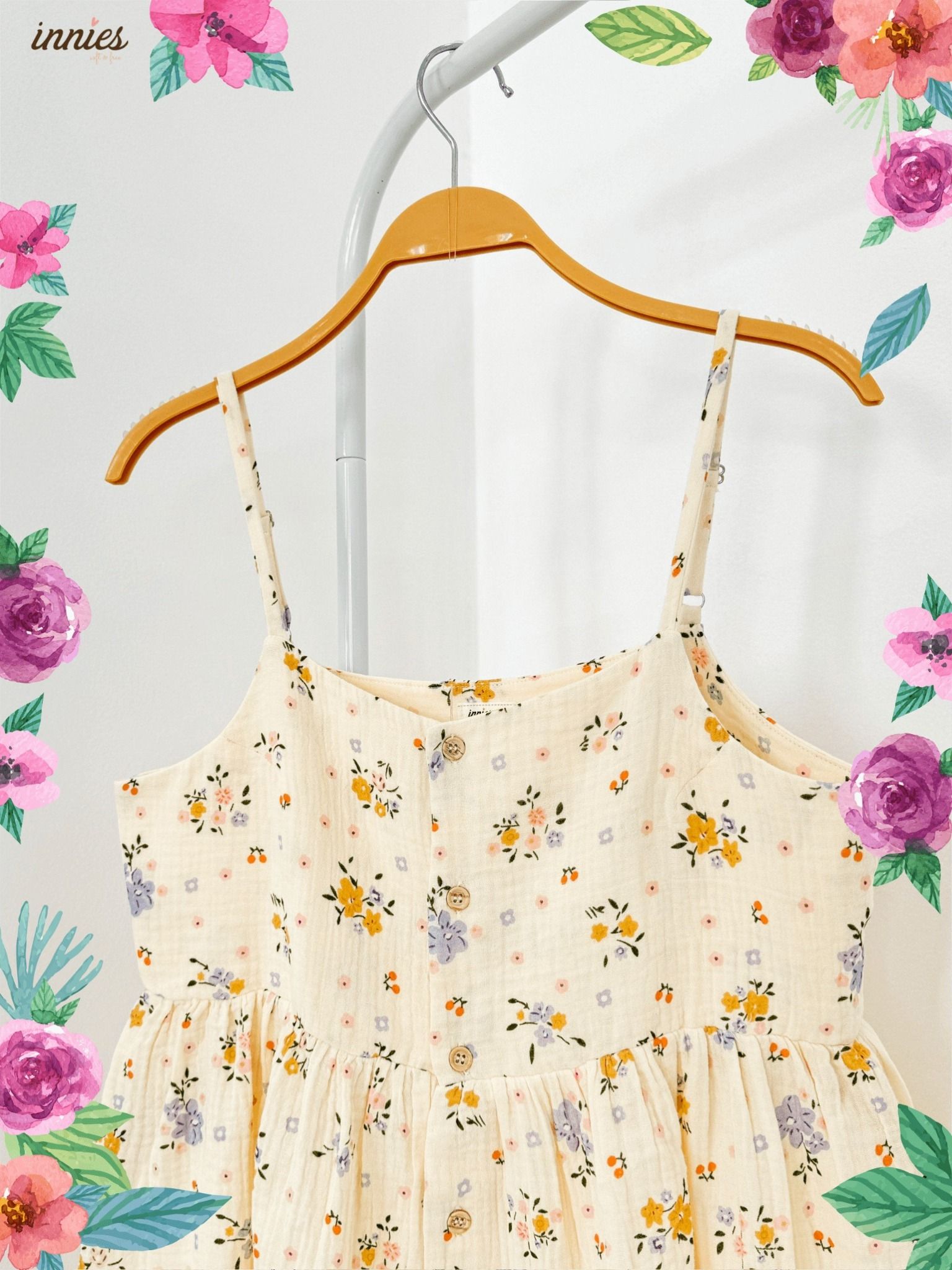Đầm muslin 2 dây Nữ Innies IN-23DAMNU002 - 8935334000919
