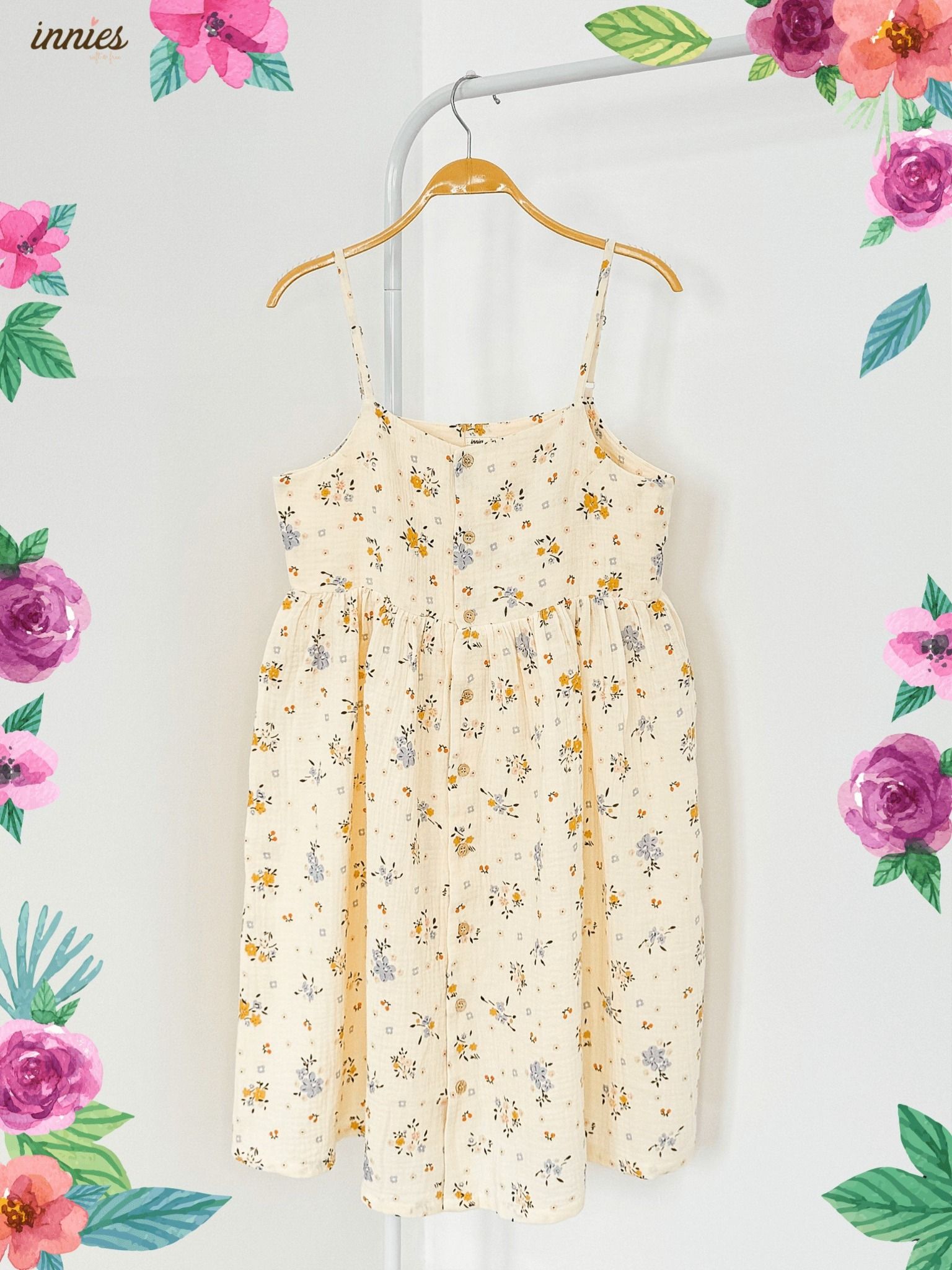 Đầm muslin 2 dây Nữ Innies IN-23DAMNU002 - 8935334000919