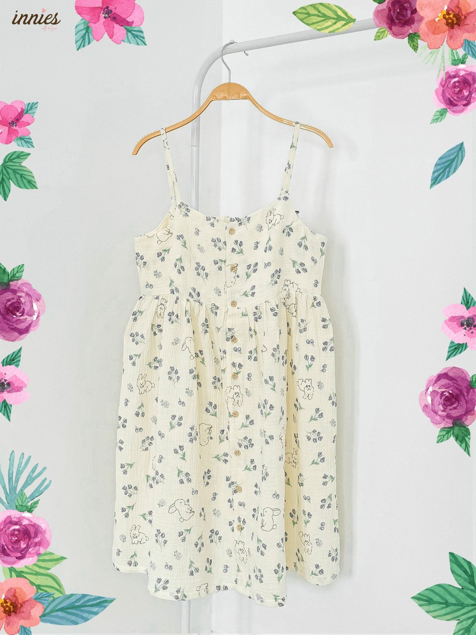 Đầm muslin 2 dây Nữ Innies IN-23DAMNU002 - 8935334000919