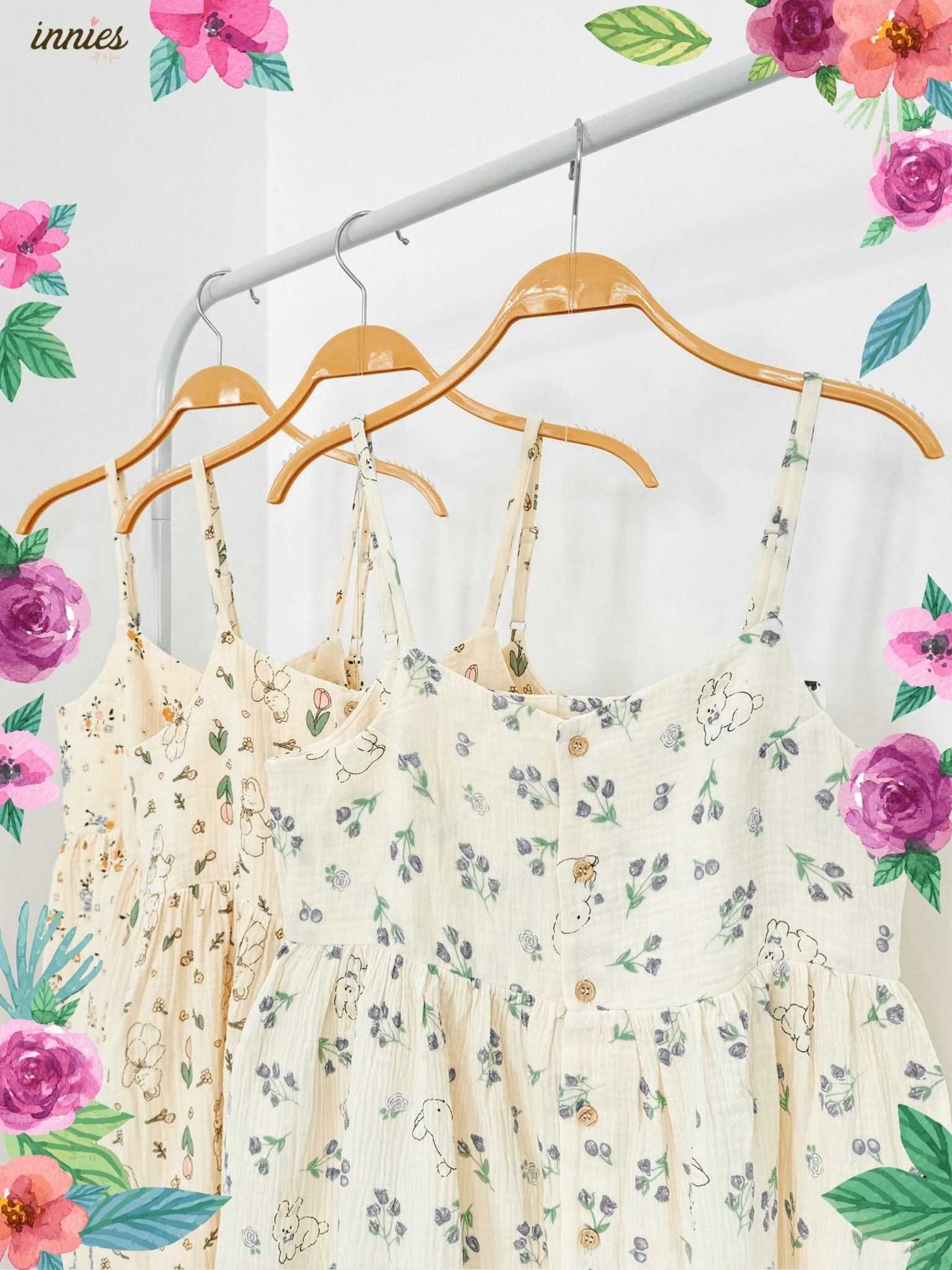 Đầm muslin 2 dây Nữ Innies IN-23DAMNU002 - 8935334000919