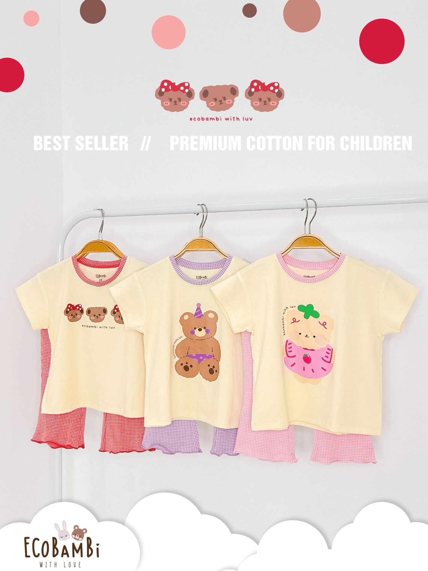 Bộ thun cotton tay ngắn, quần lỡ ống loe caro cho bé gái - BB-23BOBG004 - 8935334001213