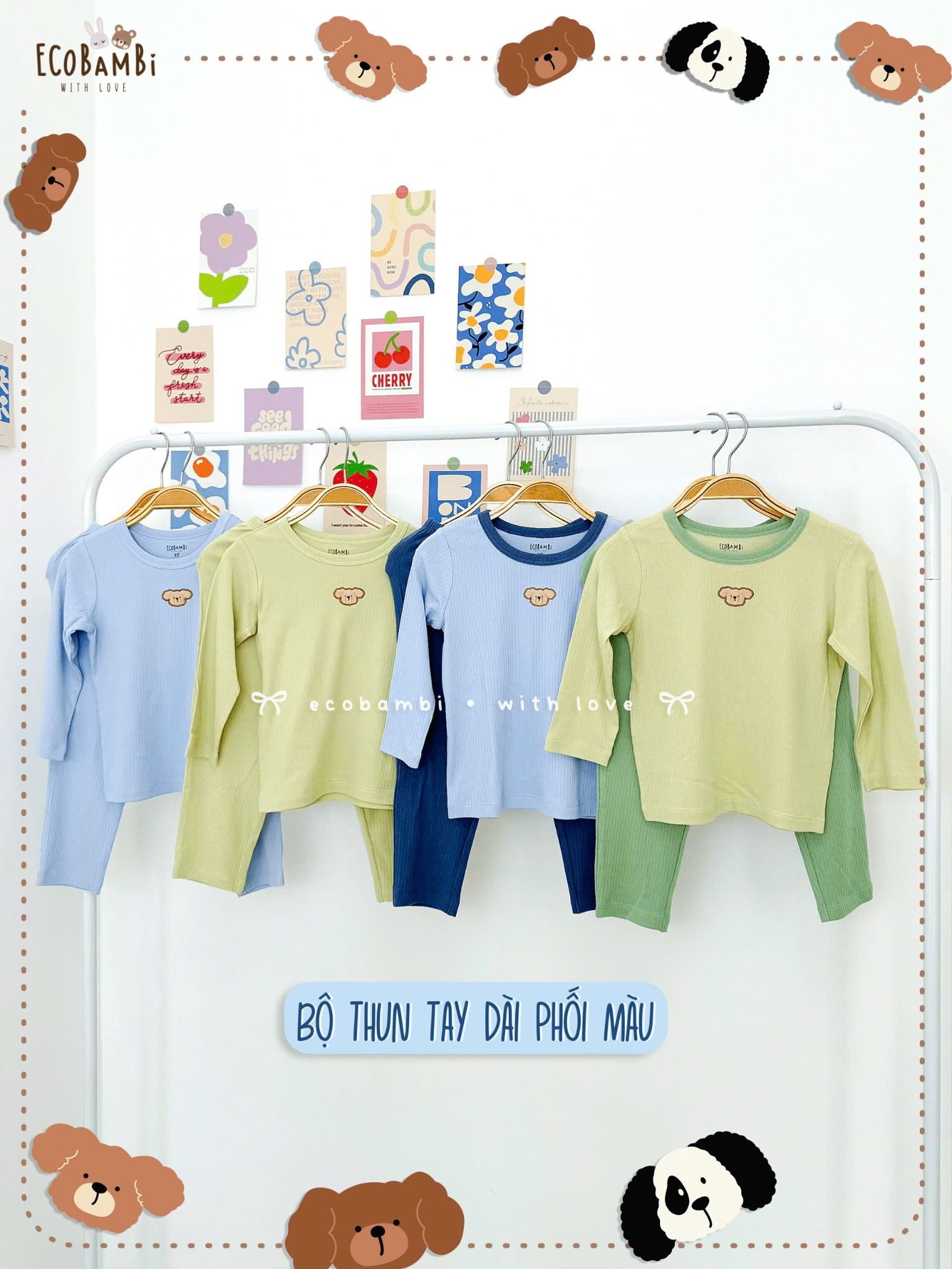 Bộ thun sợi tre điều hòa tay dài quần dài bé trai ECOBAMBI - BB-24BOTE026 - 8935334001756