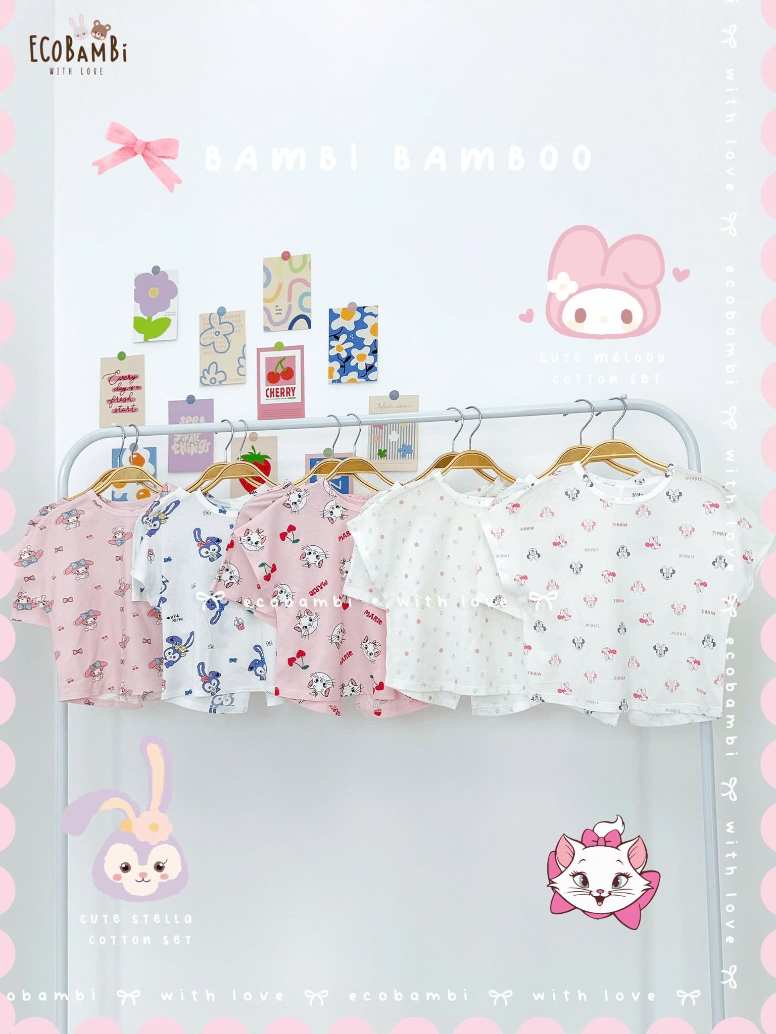Bộ thun cánh dơi - quần shorts bé gái ECOBAMBI - BB-24BOBG003 - 8935334000933