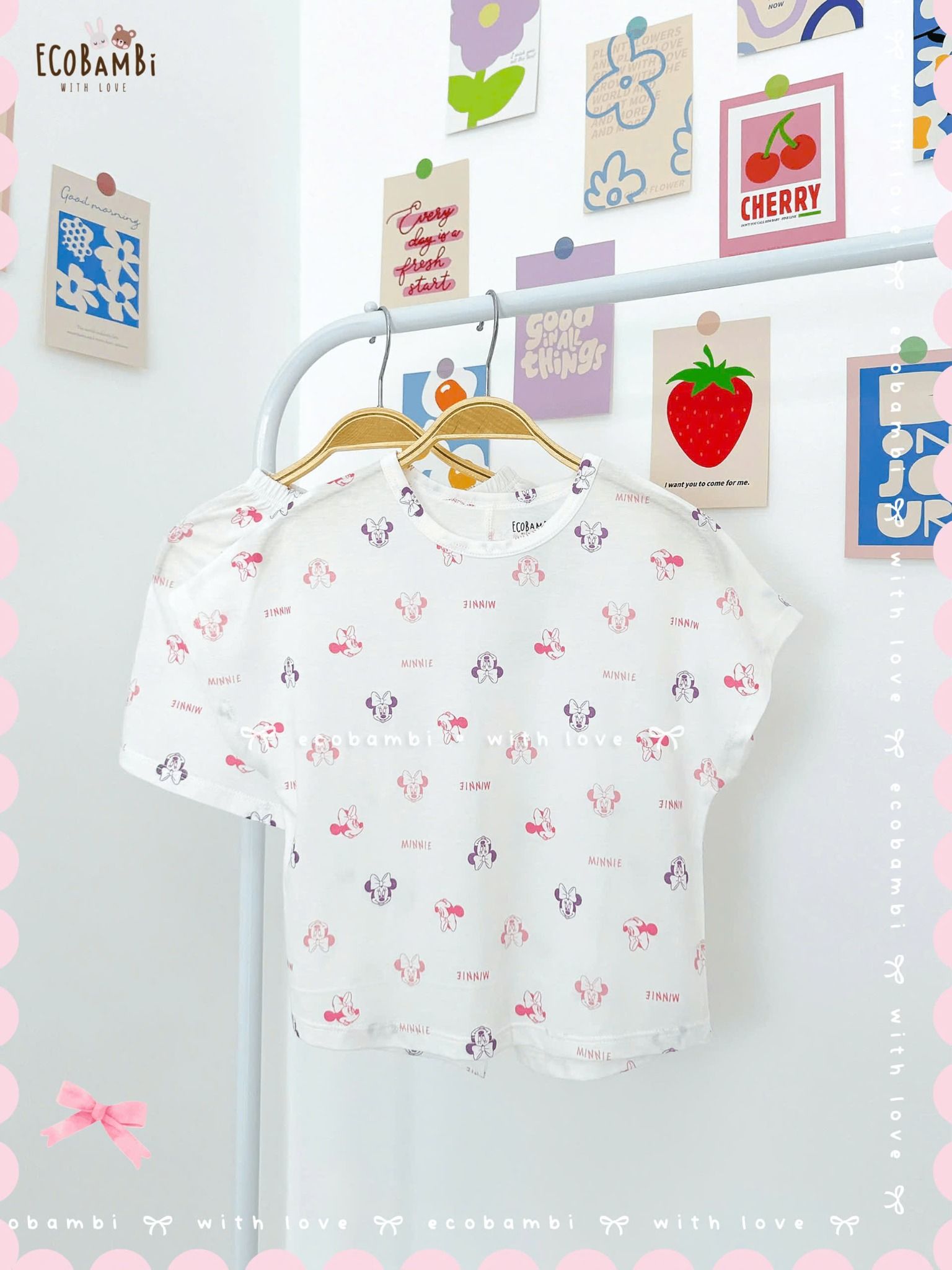 Bộ thun cánh dơi - quần shorts bé gái ECOBAMBI - BB-24BOBG003 - 8935334000933