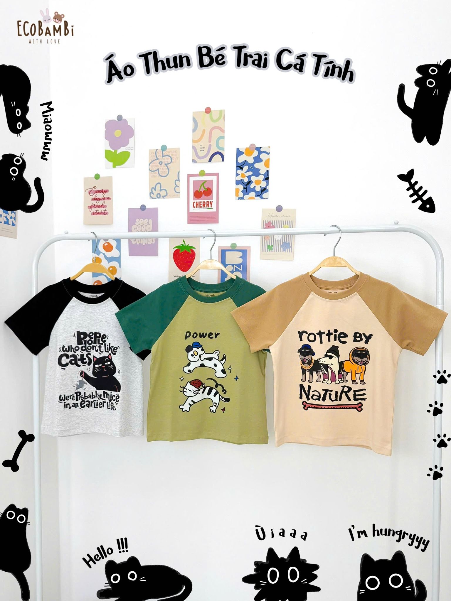 Áo thun raglan form thoải mái bé trai ECOBAMBI - 8935334001916