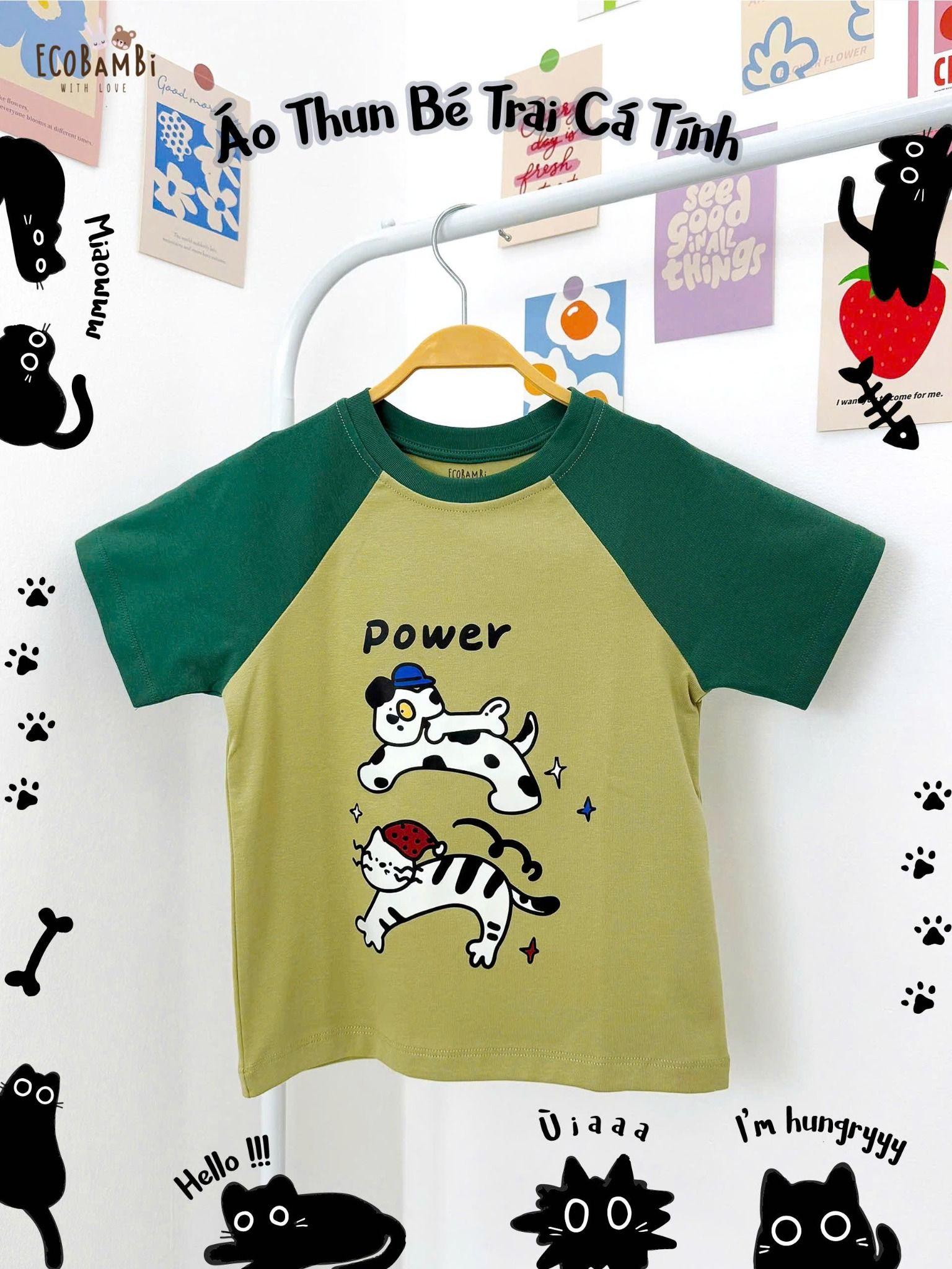 Áo thun raglan form thoải mái bé trai ECOBAMBI - 8935334001916