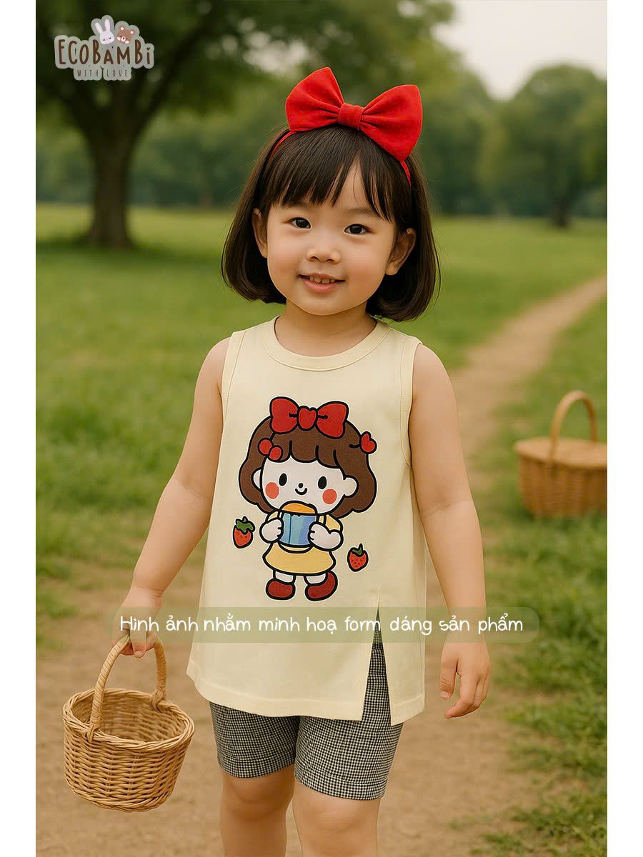 Bộ áo thun vạt chéo - quần biker bé gái - BB-24BOBG034 - 8935334001770