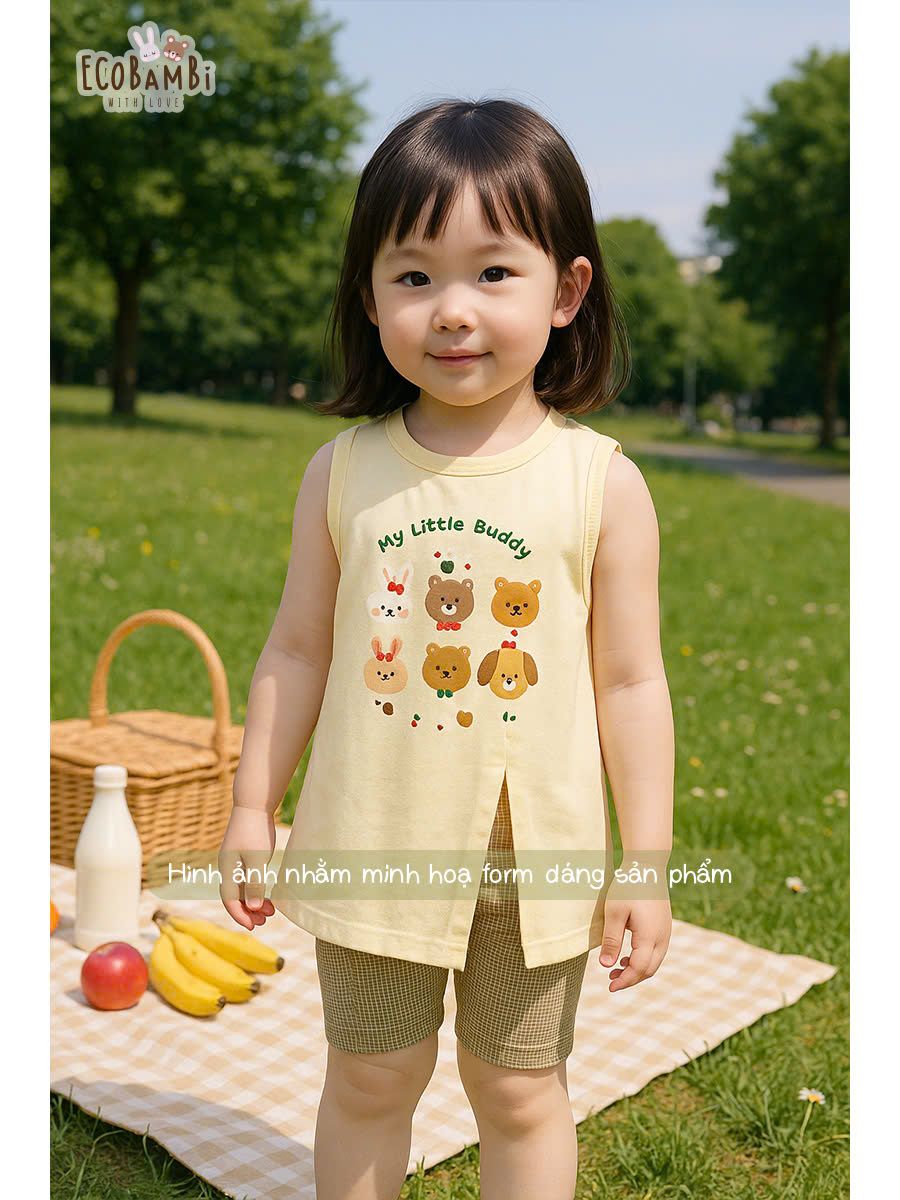 Bộ áo thun vạt chéo - quần biker bé gái - BB-24BOBG034 - 8935334001770
