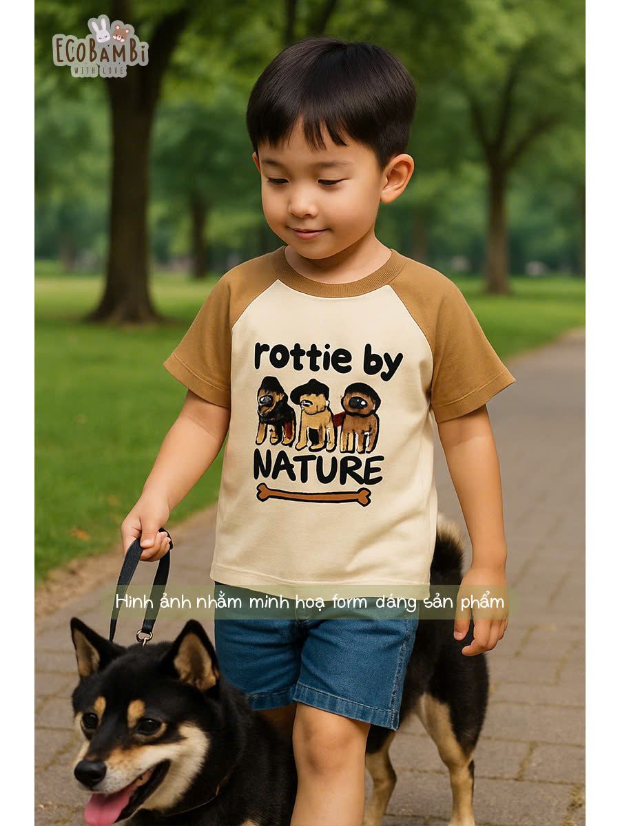 Áo thun raglan form thoải mái bé trai ECOBAMBI - 8935334001916
