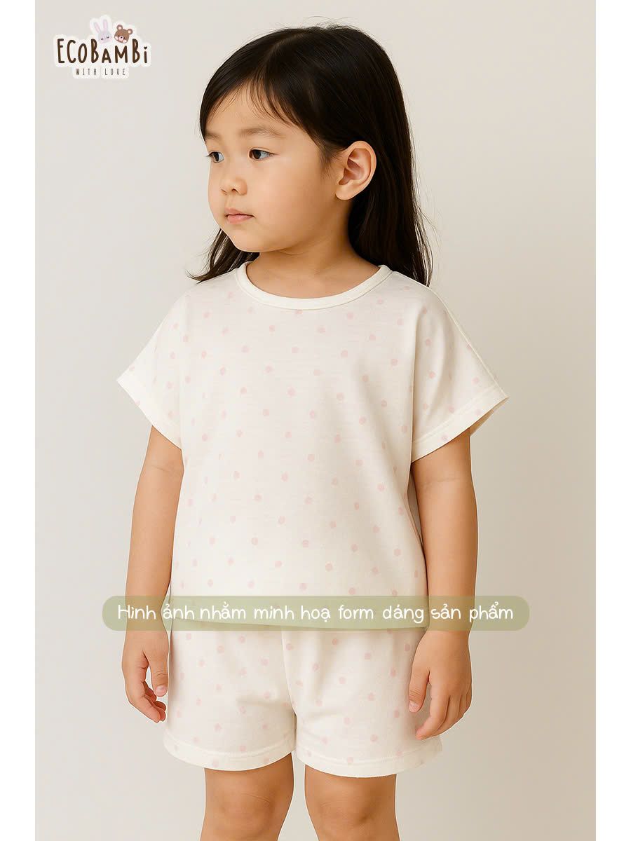 Bộ thun cánh dơi - quần shorts bé gái ECOBAMBI - BB-24BOBG003 - 8935334000933