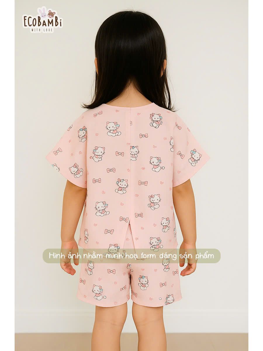 Bộ thun cánh dơi - quần shorts bé gái ECOBAMBI - BB-24BOBG003 - 8935334000933
