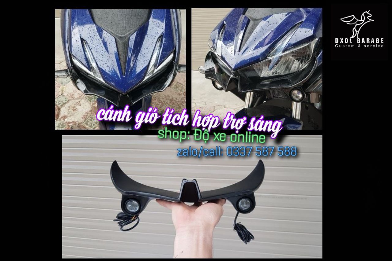 Cánh gió Winner X kết hợp trợ sáng mini