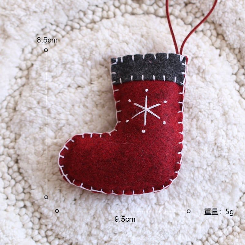 Treo Xmas Thêu Chỉ Trắng Đỏ