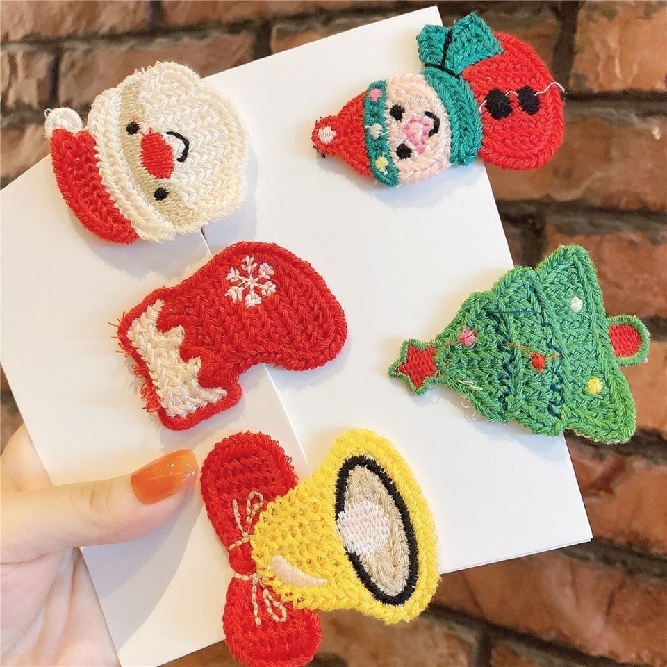 Kẹp Tóc Đan Len Giáng Sinh