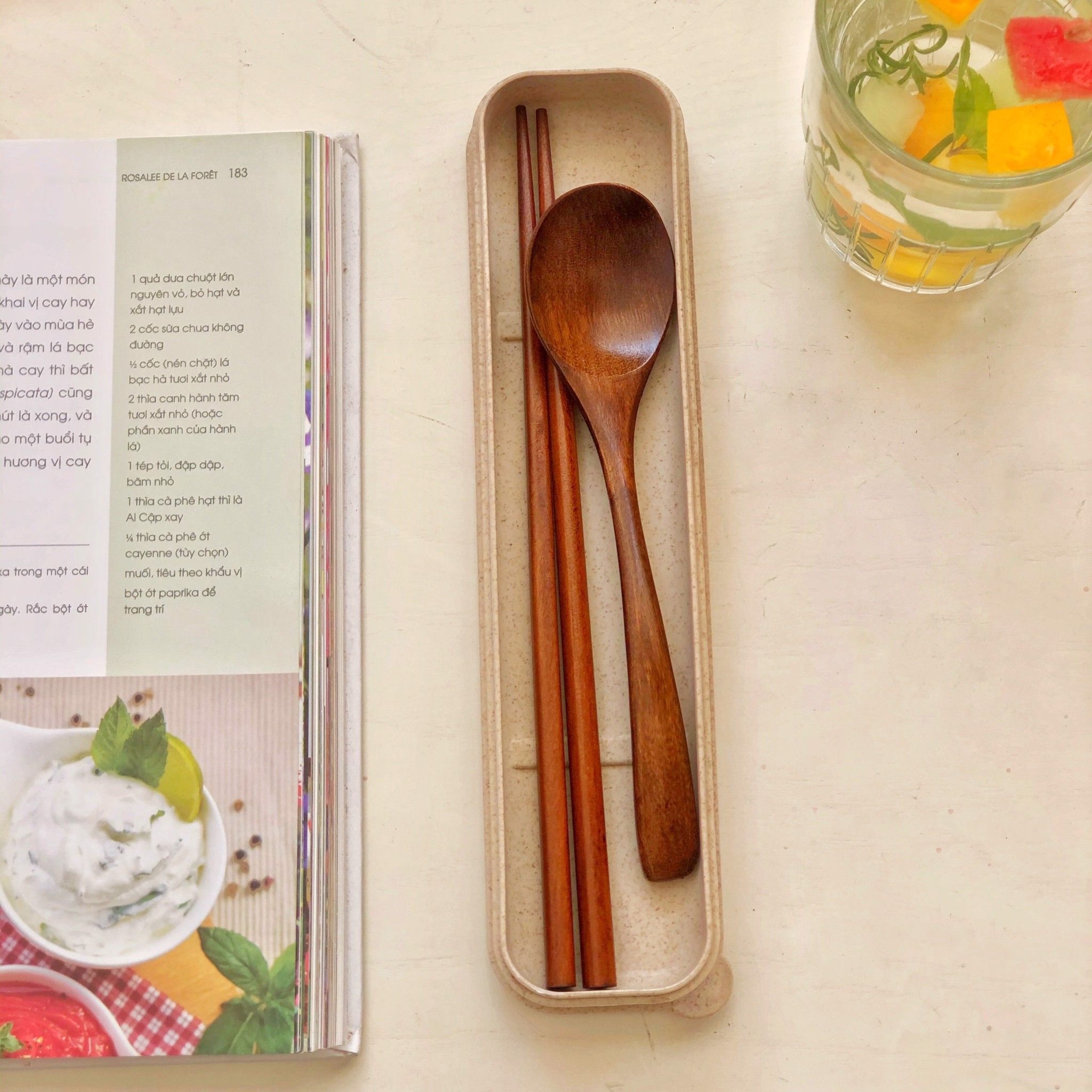 Set Thìa Đũa Gỗ (Kèm Hộp)
