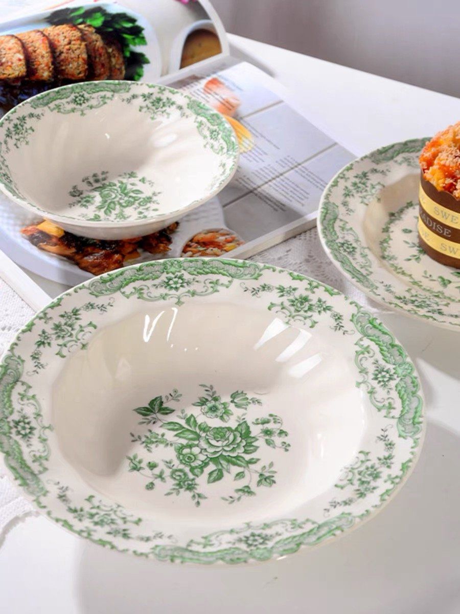 Bộ Bát Đĩa Tách Hoa Xanh
