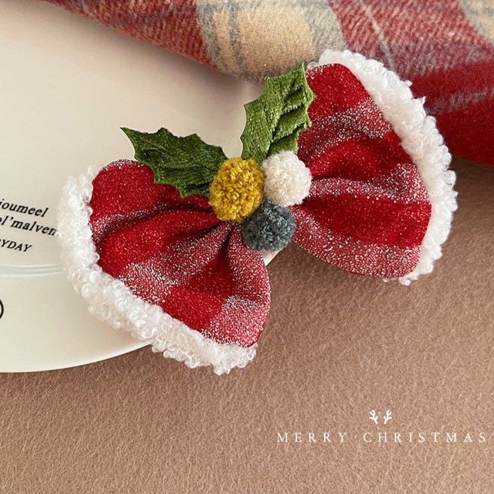 Kẹp Tóc Xmas Đỏ Tuyết
