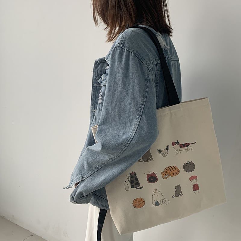 Túi Tote Hoạt Hình Mèo