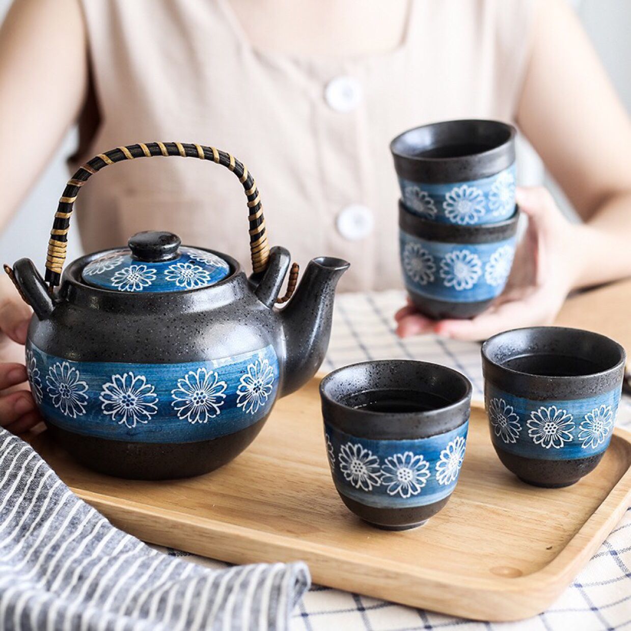 Bộ Ấm Chén Men Đen
