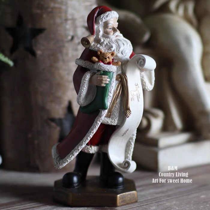 Tượng Santa Đọc Thư Retro