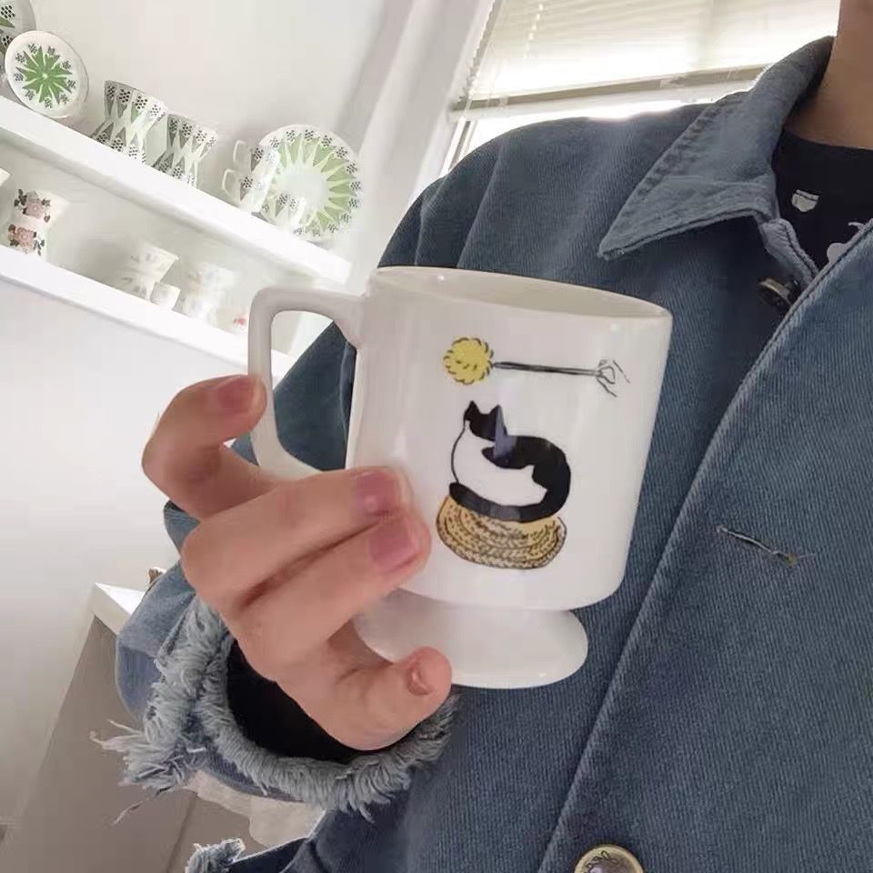 Cốc Mèo Lười Đế Cao