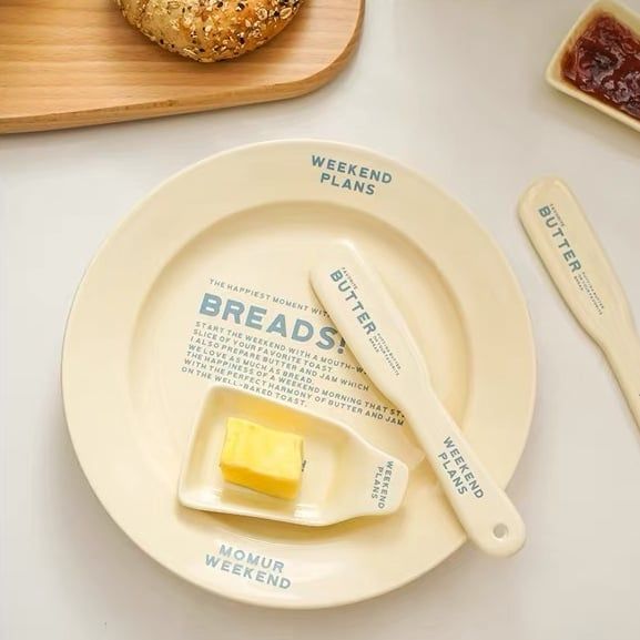 Set Bàn Ăn Gốm Breads Màu Bơ