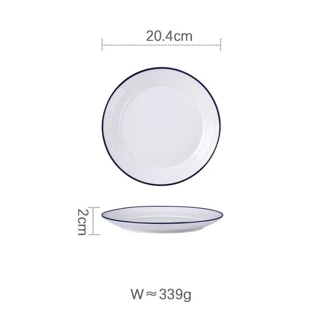 Đĩa sứ viền xanh 20,4cm
