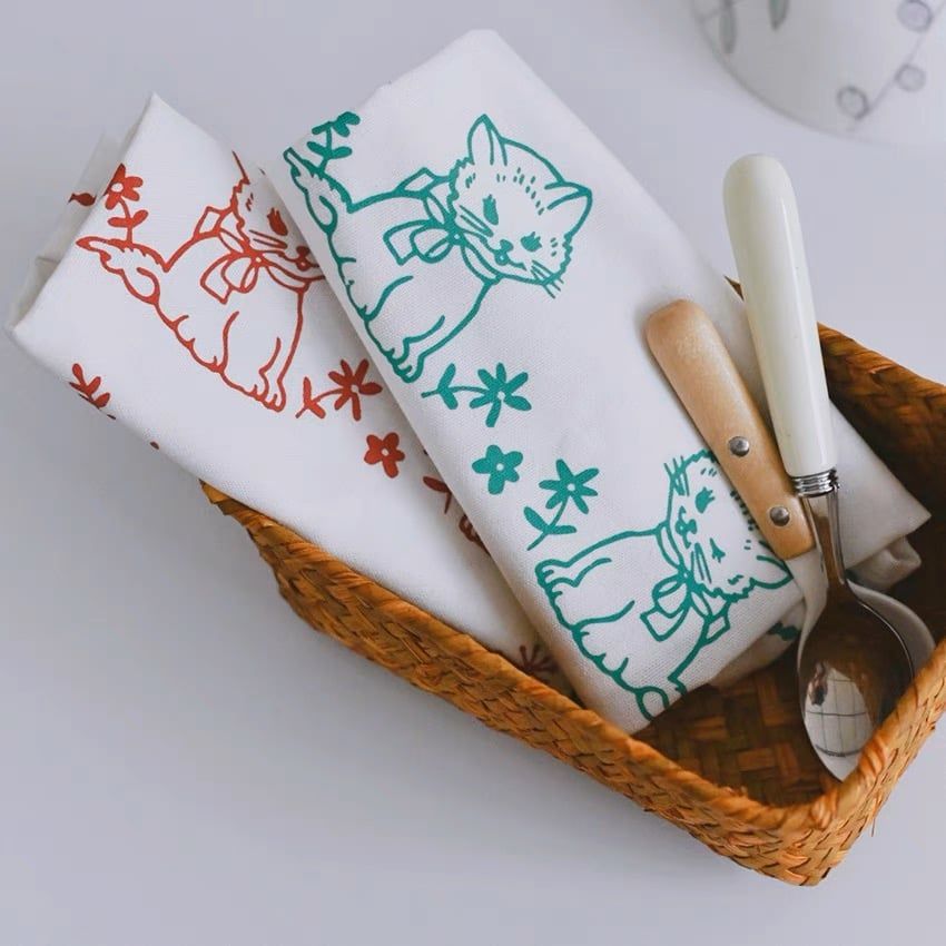 Khăn Trải Bàn Cat Flowers