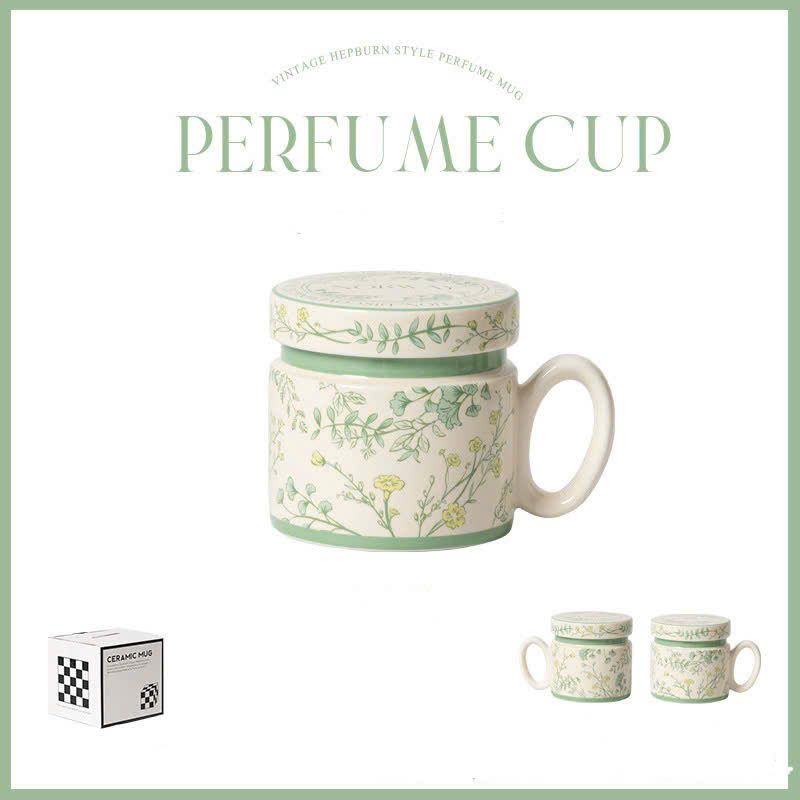 Cốc Gốm Vintage Có Nắp