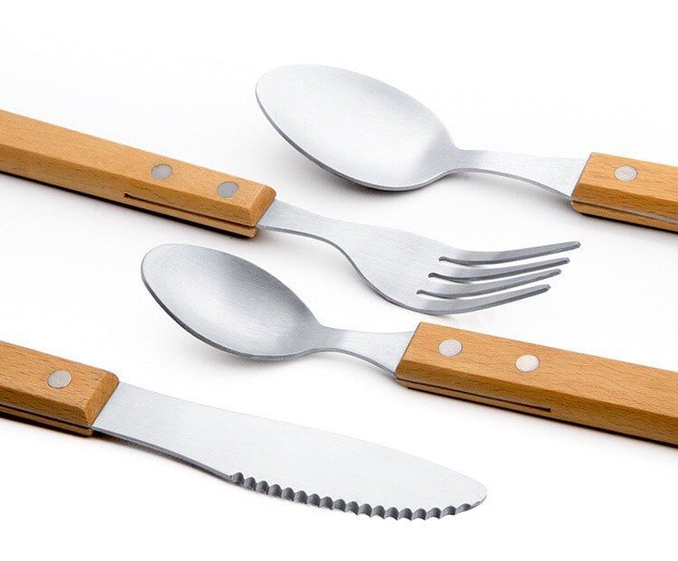 Set Dao Dĩa 2 Thìa cán gỗ