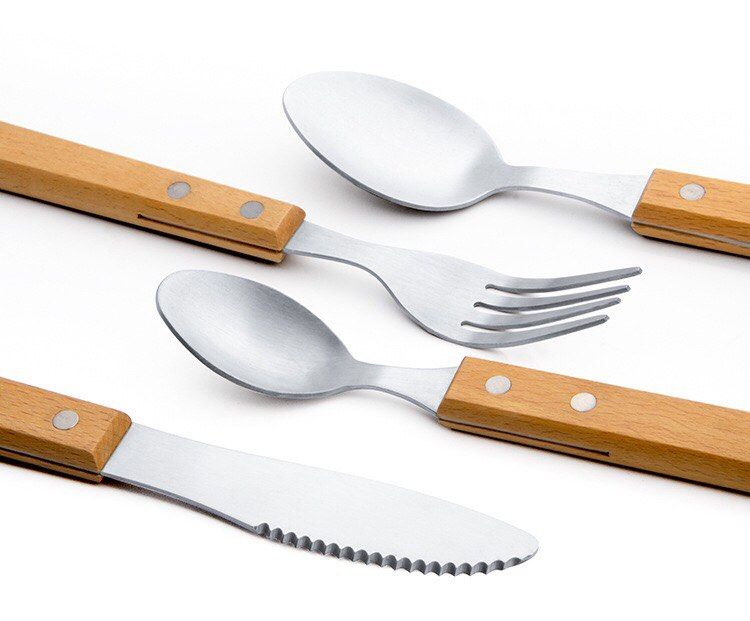 Set Dao Dĩa 2 Thìa cán gỗ