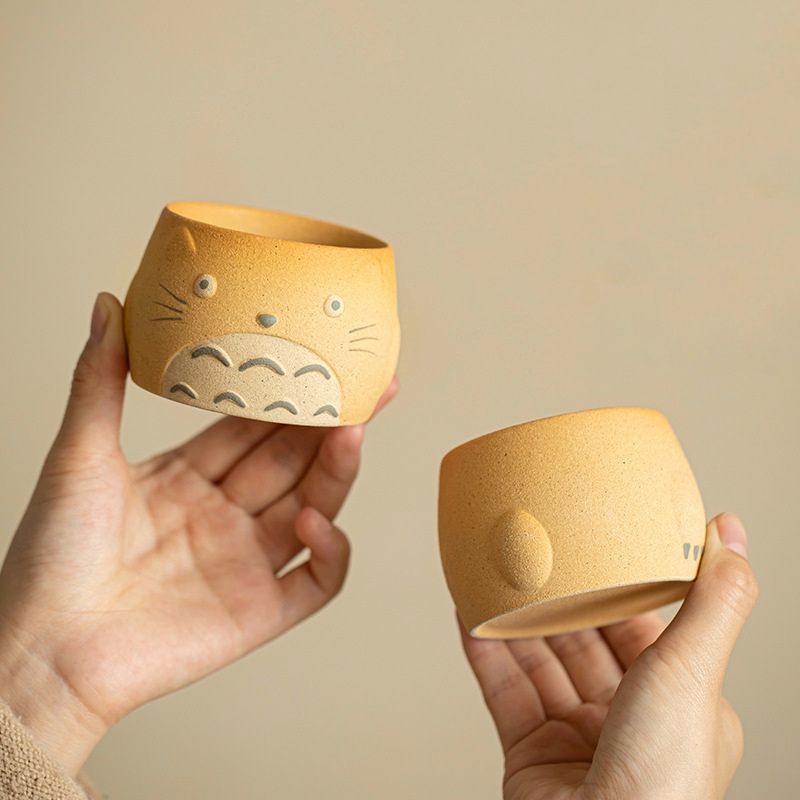 Cốc Gốm Thô Totoro