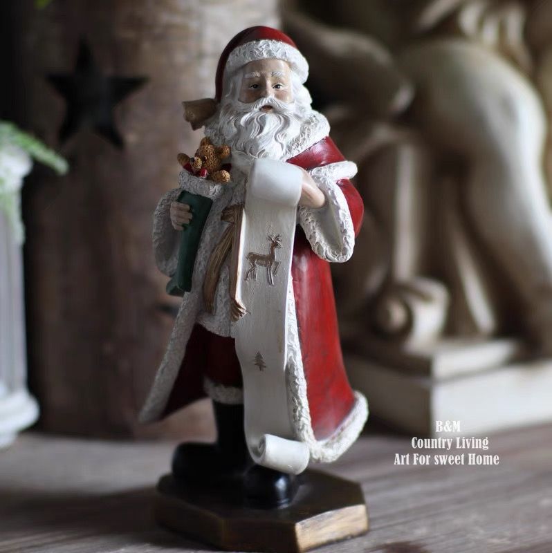 Tượng Santa Đọc Thư Retro