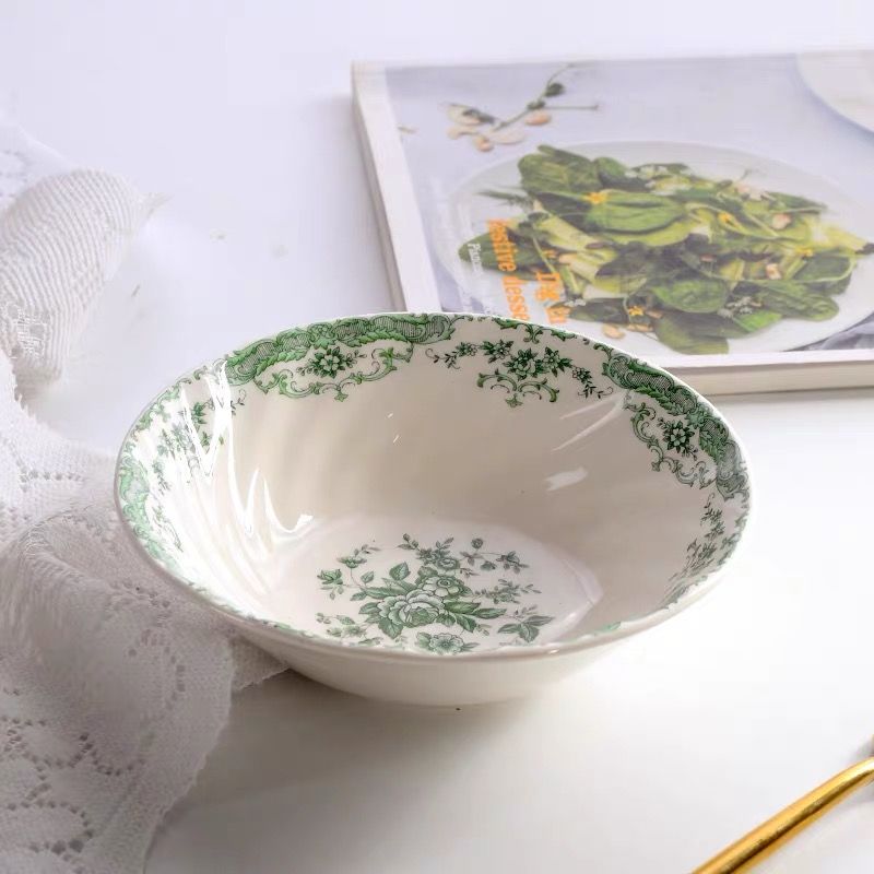 Bộ Bát Đĩa Tách Hoa Xanh