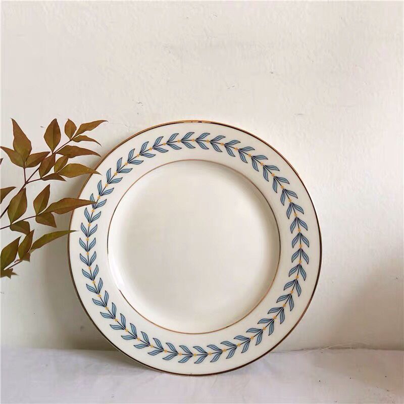 Đĩa sứ viền lá