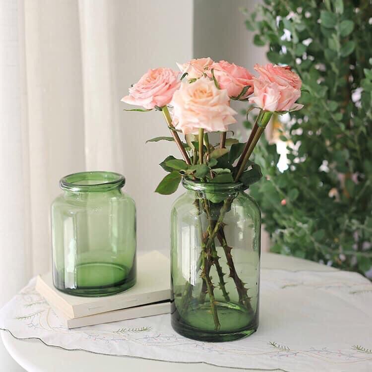 Bình cắm hoa thủy tinh Green In