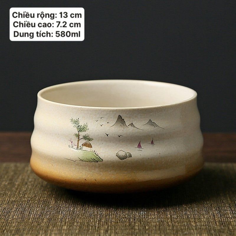 Bát Matcha Sơn Thủy